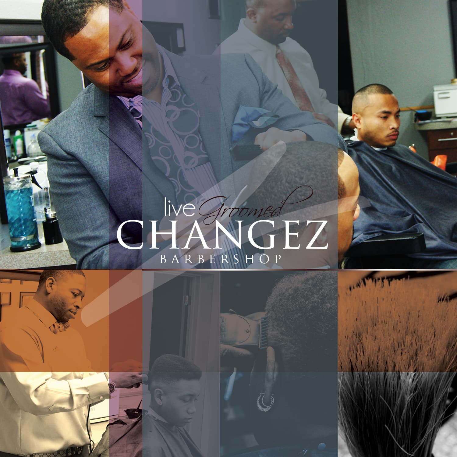 Changez Barbershop window signage from the official business website